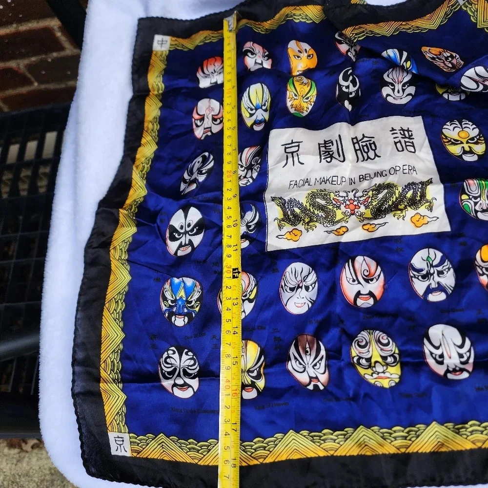 Rare Beijing Opera Facial make up Silk‎ scarf